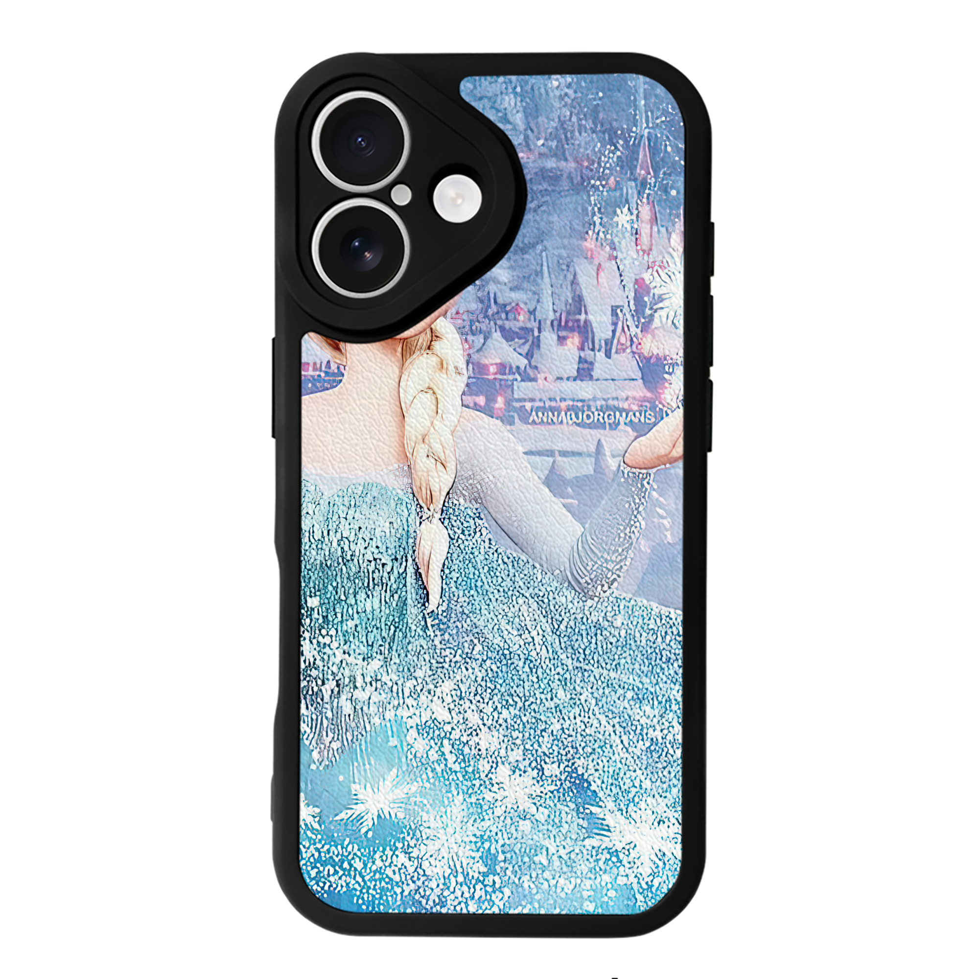 （画像用） アナと雪の女王 アンナ エルサ Frozen Anna Elsa 【iPhone 16シリーズ対応】シリコンスマホケース（レザー調） 材質：シリコン